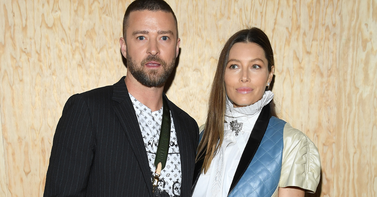 Jessica Biel and son Silas watch Justin Timberlake compete at the